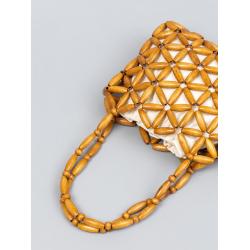 Special Small Women Handbags Wooden Bead Purse Ladies Casual Shoulder Crossbody Handbags Bucket Clutch Bag Wholesale