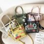 Customized printing PVC women tote bag fashion designer clear Ita bag hand bag for women