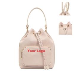 Factory Stylish Private Label Large Capacity Real Leather Womens Shoulder Bags Luxury Handbags High Quality Ladies Bucket Bag