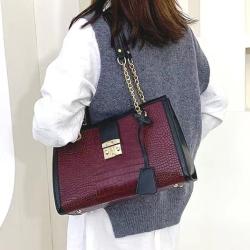 2024 Minissimi Wholesale Alligator Pattern Purses and Handbags Women's Tote Bags Sling Bags with Chain Decoration