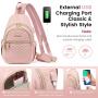 LOVEVOOK Small Crossbody Chest Bag with USB Port Convertible Shoulder Backpack Purse Casual Daypack Sling Bag for Women