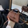 Solid Color Simple Temperament Handbag, Early Autumn New Style Versatile ins Shoulder Crossbody Square Bag, Korean Version