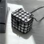 Autumn New design shoulder bag Fashion contrast plaid phone bag crossbody women's messenger Metal chain mini bag