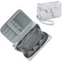 PU Leather Zipper Make Up Organizer Toiletry Bag Custom Logo Travel Portable Cosmetic Bag With Brush Slots