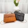 Summer Fresh Sweet Ladies Handbag Pure Color Fashion Shoulder Crossbody Bag Texture Fabric Large Capacity Magnetic Button Bag