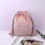 Super Soft Pink Velvet Promotion Shopping Bag Custom Logo Printing Velvet Dust Bag Gift Packaging Flannel Pouch