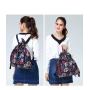 Nylon travel drawstring backpack waterproof folding storage sports fitness bundle pocket bag