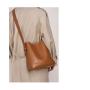 Autumn & Winter Genuine Leather Brown Bucket Bags Shoulder Underarm bags for Women Leather Handbags for Ladies Luxury Tote Bags