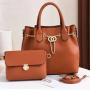 wholesale women handbags Purse Set 2 PCS Handbags designer women bags Lady Purses Girl Pure Color String Bucket Handbag