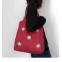 Custom Logo Women's Flower Canvas Bag Fashion Logo Shoulder Bag Handbag Student minimalist Travel Tote Shopping Bag