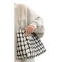 Bolsos New Fashion Ladies Tote Bag Pearl Chain Large Capacity Handbag Canvas Zipper Single Shoulder  Bag