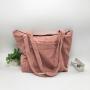 New Fashion Custom Logo Corduroy Fabric Tote Travel Product Shopping Bag Pink Velvet Student School Storage Handle Bag