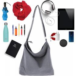 Professional Manufacturer Womens Canvas Crossbody Bags Medium Size Shoulder Tote Handbag with Zipper