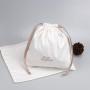 High Quality White Cotton Dust Bag For Skincare Products Custom Logo Drawstring Cosmetic Makeup Muslin Pouch