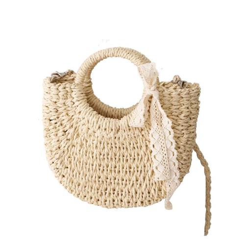 2024 new Straw braided bag fashion women's bag beach braided paper rope bag new wave dot handbag
