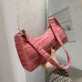 Fashion Alligator Pattern Solid Color Bag Single Shoulder Portable Armpit Bag China Wholesale PU Ladies Shoulder Bag
