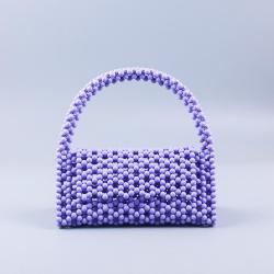 Custom acrylic resin woven beads shoulder hand bag Logo Wholesale Colorful  Pink American Bead Purse Phone Bag Pearl Beaded Bags