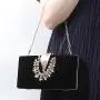 Wholesale  Leaf clip elegant evening bag  diamonds ladies bag Bridal Dress black clutch bags luxury handbags for women