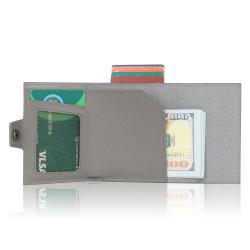 Customized Leather Aluminum Holder Card Holder Men Zipper Coin Purse Rfid Credit Card Holder Pop Up Wallet