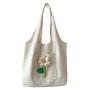 New Women's Shoulder Bag Fresh Flowers Cartoon Pattern Canvas Bag for Shopping