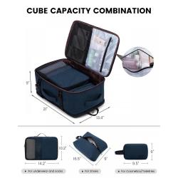LOVEVOOK Carry on Backpack Flight Approved with 3 Packing Cubes laptop travel backpack bag with usb duffel bags for men women