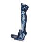 2021 Fashion Design Autumn Stiletto Heels Patent Leather Back Zipper Sexy Pointed Toe Over The Knee Thigh High Boots For Women