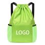BSCI Factory Custom Bundle Pocket Drawstring Training Backpack Waterproof Travel Daypack Gym Sport Draw String Back Bag