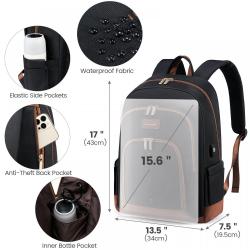 LOVEVOOK waterproof custom backpack office computer bag large school bags for boys and girls 15.6in travel work laptop backpack