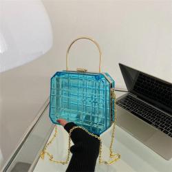 Summer fashion box bag chain handbag transparent diamond crossbody evening bag women bag handbags for young girls sac main femm sac pochette femme