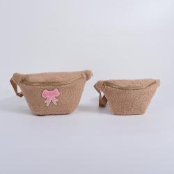 Keymay Eco Friendly Custom Logo Small Teddy Fleece Sherpa Plush Shopper Sling Waist Bumbag Fanny Pack Women Men Crossbody Bag