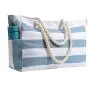 KBW777 Customized Logo Canvas Bag Waterproof Shoulder Tote Travel Shopping Bag Striped Beach Bag