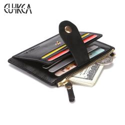 CUIKCA New hot sale Men's and women's coin purse leather card holder ID holder fashion creative zipper wallet HF046