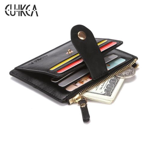 CUIKCA New hot sale Men's and women's coin purse leather card holder ID holder fashion creative zipper wallet HF046
