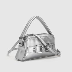 Guangzhou Manufacturer Custom Logo 2024 Latest Crossbody Bag Trending Metal Color Mini Handbags For Luxury Women