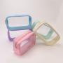 New Waterproof Custom Luxury Makeup Bags Large Capacity Organizer Pouch Ladies Zipper PVC Beach Toiletry Makeup Cosmetic Bag