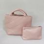 2024 OEM Luxury Designer Vegan Leather Handheld Women's Woven Shoulder Bag Handmade Leather Lined Tote Bag Custom Logo Lady