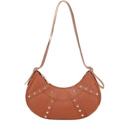 2024 Ladies Fashion PU Litchi Underarm Bag New Mini Portable Joker Shoulder Bag Single Chain Decoration Personalized Willow Nail