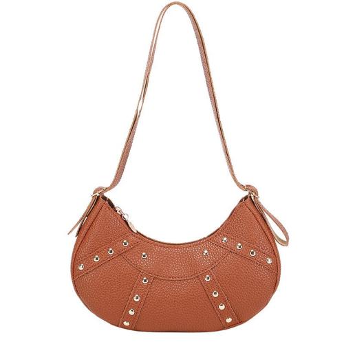 2024 Ladies Fashion PU Litchi Underarm Bag New Mini Portable Joker Shoulder Bag Single Chain Decoration Personalized Willow Nail