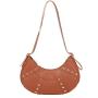 2024 Ladies Fashion PU Litchi Underarm Bag New Mini Portable Joker Shoulder Bag Single Chain Decoration Personalized Willow Nail