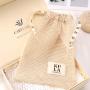 Custom Label Logo Printed Natural Cotton Mesh Soap Bag Organic  Drawstring Soap Pouch For Gift