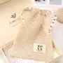 Custom Label Logo Printed Natural Cotton Mesh Soap Bag Organic  Drawstring Soap Pouch For Gift