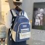 ZR353 Cute Backpack Girl Large Capacity Ins Student Japanese Korean Minimalist Fashion Nylon Backpack Schoolbag