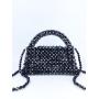 Custom acrylic resin beaded beads hand bag New Fashion Handmade Crossbody Bag Beautiful Black Glass Beads Shoulder Bag