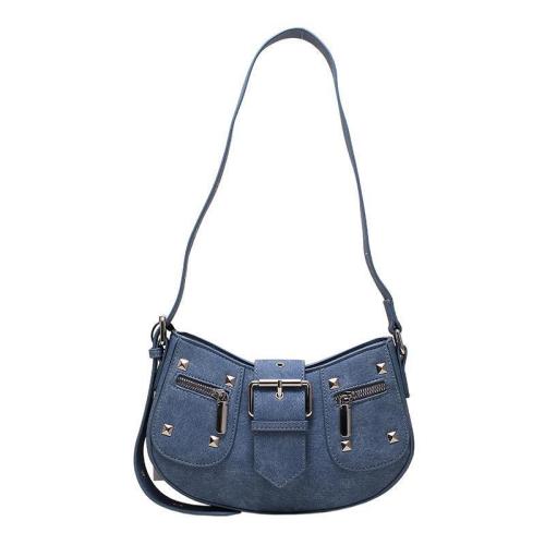 Europe And The United States Fashion Vintage Rivet Female New High-Grade Motorcycle Wind Shoulder Underarm Cool Crossbody Bag