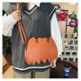 Embroidery Thread Pu Leather Shoulder Bag For Women Black Handbag Girls Gothic Bat Shape Crossbody Bags Female Tote Travel Purse