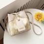 2024 new trend design ladies shoulder bag high quality simple texture bucket type crossbody bag