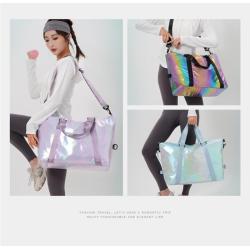 Fashion Shiny Laser Holographic Large Capacity Travel Overnight Bag Storage Dry Wet Separation Fitness Gym Bag