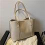 Women's large bag, new Korean style trendy, simple, large capacity soft leather tote bag, leisure and versatile shoulder bag.