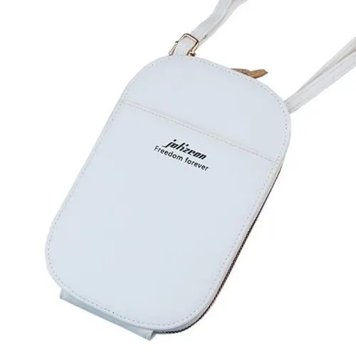 HR641 Women Girls Long White Wallet Fashion Girl Crossbody Purse Square Card Holder Handbag Coin Purse Phone Storage Wallet