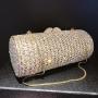 NEW Ladies Rhinestone Shoulder Sparkly Clutch Purse Luxury Evening Roll Crystal Bag